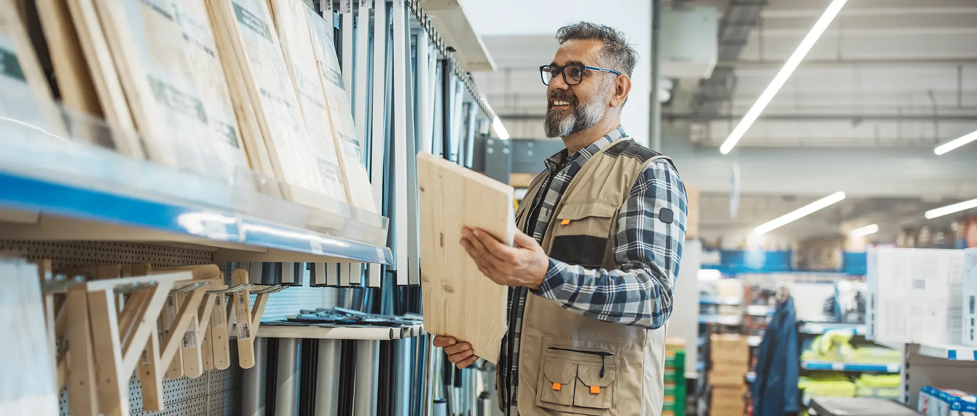 a hardware store employee validates the inventory