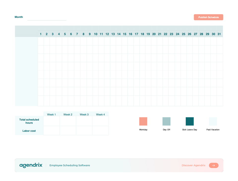 Free Monthly Schedule Maker Screenshot